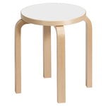 Artek Aalto Hocker E60, weißes Laminat