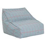 Nobodinoz Vibes kids' armchair beanbag, blue red grid, view 1