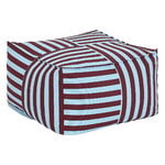 Nobodinoz Otto ottoman beanbag, 55 x 55 cm, burgundy blue stripes, view 1