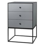 Audo Copenhagen Buffet Frame 49 avec 3 tiroirs, gris foncé