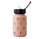 Design Letters Kids thermo bottle with straw, pink