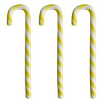 Kosta Boda Polka candy cane glass ornament, 170 mm, 3 pcs, white - yellow, product image