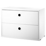 String Furniture Commode String avec 2 tiroirs, 58 x 30 cm, blanc