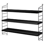 String Furniture String Pocket shelf, black stained ash