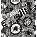 Marimekko Siirtolapuutarha fabric, black-white