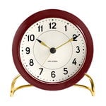 Arne Jacobsen AJ Station table clock with alarm, bordeaux
