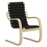 Artek Aalto armchair 406, birch - black webbing