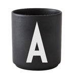 Design Letters Arne Jacobsen porcelain cup, black, A-Z, product image