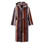 Missoni Home Giacomo chevron cotton terry hooded bathrobe, 165 green multicolour, product image