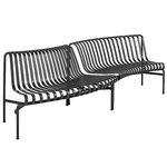 HAY Palissade Park dining bench, in-out, set of 2, anthracite