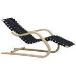 Artek Aalto lounge chair 43, birch - black/blue webbing, product image