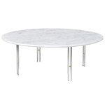 GUBI Table basse IOI, 100 cm, chrome - marbre blanc