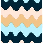 Marimekko Lokki fabric, blue - beige