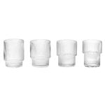 ferm LIVING Ripple glas, 4-pack, ofärgad