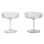 ferm LIVING Ripple champagne saucer, 2 pcs, clear