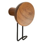 Woud Around wall hanger, large, matt lacquered walnut - black metal