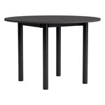 HAY Annex table round, 110 cm, black lacquered oak - dark grey linoleum, product image