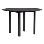 HAY Annex table round, 120 cm, black lacquered oak - dark grey linoleum, product image