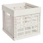 HAY Colour Crate, Cube, plástico reciclado, blanco roto, imagen del producto