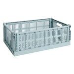 HAY Colour Crate, L, plastique recyclé, bleu poussière, image produit
