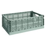 HAY Colour Crate, L, plastique recyclé, vert sauge, image produit