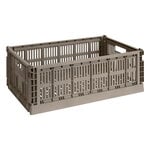 HAY Colour Crate, L, plastique recyclé, gris chaud, image produit