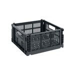 HAY Colour Crate, M Square, plastique recyclé, charbon, image produit