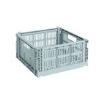HAY Colour Crate, M Square, plastique recyclé, bleu poussière, image produit