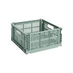 HAY Colour Crate kori, M Square, kierrätysmuovi, sage green, tuotekuva