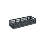 HAY Colour Crate Mini, Oblong, recycled plastic, charcoal, product image