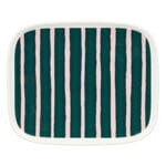 Marimekko Oiva - Piccolo Teller, 15 x 12 cm, weiß - hellrosa - dunkelgrün, produktbild