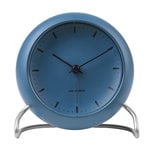 Arne Jacobsen AJ City Hall table clock with alarm, stone blue, product image