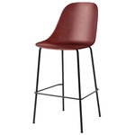 Audo Copenhagen Chaise de bar Harbour 75 cm, rouge - acier noir