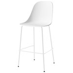 Audo Copenhagen Sedia da bar Harbour 75 cm, bianco - acciaio grigio chiaro