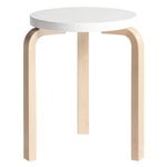 Artek Hocker Aalto 60, weiß – Birke