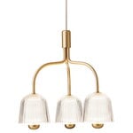 Nuura Lampada a sospensione Asteea 3, ottone satinato - vetro ondulato, immagine prodotto Nuura Lampada a sospensione Asteea 3, ottone satinato - vetro ondulato, immagine prodotto