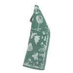 Lapuan Kankurit Aamos tea towel, white - aspen green