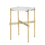GUBI TS coffee table, 40 cm, brass - white marble