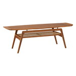 Warm Nordic Surfboard coffee table with shelf, teak - french cane