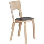 Artek Aalto chair 66, black linoleum