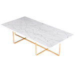 OX Denmarq Ninety pöytä, iso, valkoinen marmori - messinki