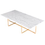 OX Denmarq Ninety table, large, white marble - brass