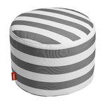 Fatboy Point Outdoor pouf, striped, anthracite - white