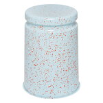 Hem Last stool, light blue - orange splatter