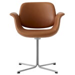 Fredericia Flamingo Chair, stainless steel - cognac leather