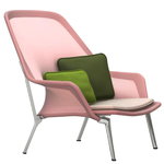 Vitra Slow Chair, red/cream - aluminium