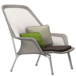 Vitra Slow Chair, ruskea/kerma - alumiini