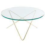 OX Denmarq O table, brass - green glass