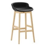 Normann Copenhagen Hyg bar stool 75 cm, oak - black leather Ultra