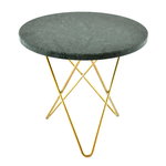 OX Denmarq Mini O table, brass - green marble